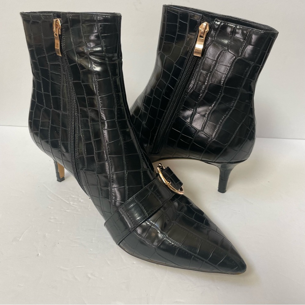 Onlymaker Pointed Toe Stone Pattern Kitten Heel S… - image 5